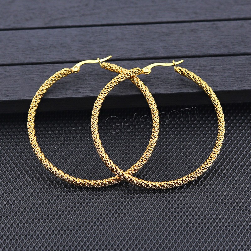 Stainless Steel Hoop Earring, plated, Korean style & different size for choice & for woman, more colors for choice, 4Pairs/Bag, Sold By Bag