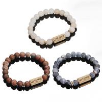 Природный камень браслет, Мужская & разные стили для выбора & глазированный  длина:Приблизительно 7.88 дюймовый, продается Strand