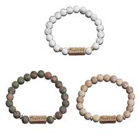 Природный камень браслет, Мужская & разные стили для выбора & глазированный, не содержит никель, свинец  длина:Приблизительно 7.88 дюймовый, продается Strand