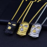 Zinc Alloy Sweater Necklace, plated, for man & with rhinestone Approx 29.5 Inch 