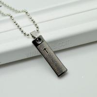 Zinc Alloy Sweater Necklace, with iron chain, plated, with letter pattern & for man Approx 23.6 Inch 