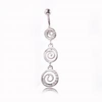 Stainless Steel Belly Ring, Calabash, fashion jewelry & for woman & with rhinestone 