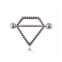Stainless Steel Ear Piercing Jewelry, Diamond Shape, anoint, fashion jewelry & for woman 