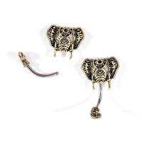 Stainless Steel Belly Ring, with Zinc Alloy, Elephant, fashion jewelry & hypo allergic & for woman, 5MMbead x 
