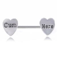 Stainless Steel Nipple Ring, with Zinc Alloy, Heart, hypo allergic & for woman, silver color 
