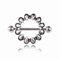 Stainless Steel Nipple Ring, hypo allergic & for woman, silver color 