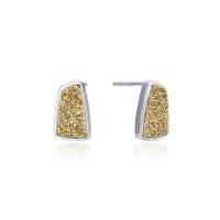 Sterling Silver Stud Earring, 925 Sterling Silver, with Crystal, platinum plated, with plastic earnut & for woman 
