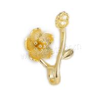 Латунь цветок кулоны, Форма цветка, плакирован золотом, ювелирные изделия моды & DIY продается PC