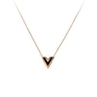 Titanium Steel Jewelry Necklace, rose gold color plated, fashion jewelry & for woman 