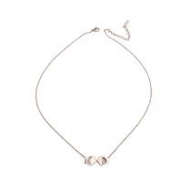 Titanium Steel Jewelry Necklace, Fish, fashion jewelry & for woman & with rhinestone 