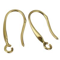 Латунный крючок для сережки, Латунь, плакирован золотом, с обручом 1mm, отверстие:Приблизительно 3mm, продается Пара