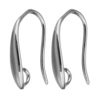 Brass Hook Earwire, platinum plated, with loop 0.8mm Approx 2mm 
