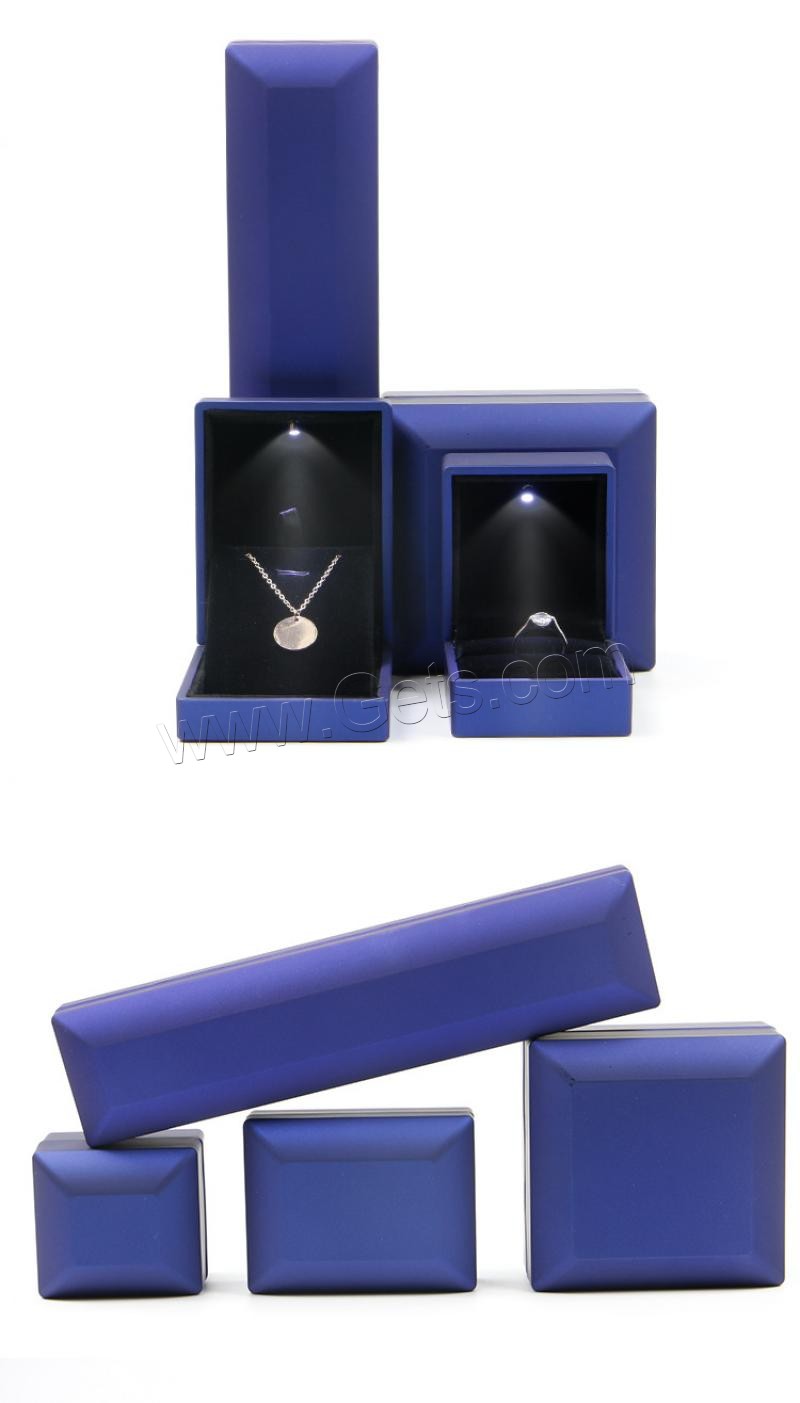 Plástico Caja de exhibición de joyas, con luz LED & diverso tamaño para la opción, más colores para la opción, Vendido por UD