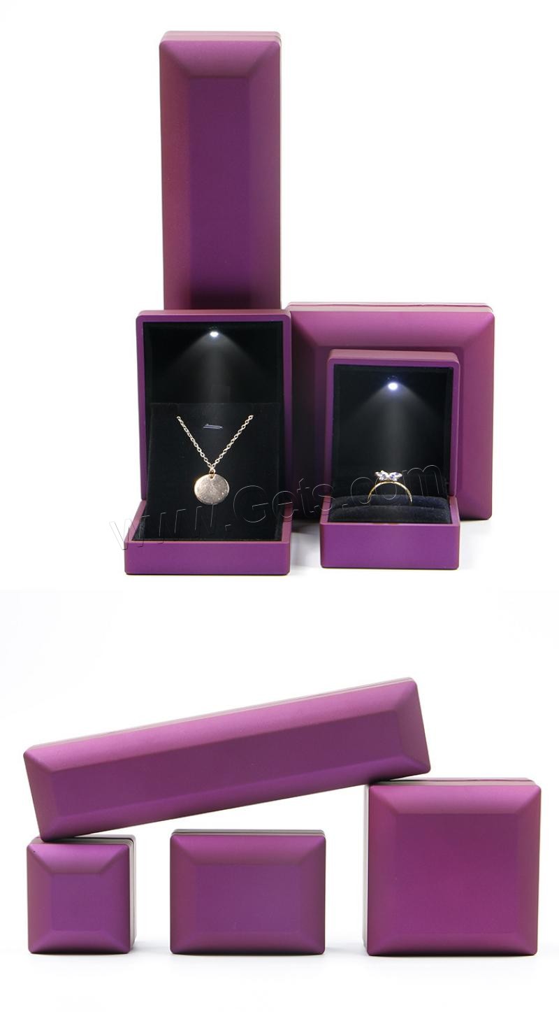 Plástico Caja de exhibición de joyas, con luz LED & diverso tamaño para la opción, más colores para la opción, Vendido por UD
