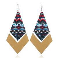 Wood Earring, with Zinc Alloy, plated, for woman 