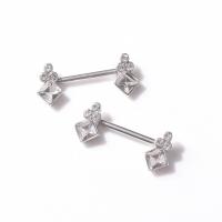 Stainless Steel Nipple Ring, with Zinc Alloy, fashion jewelry & for woman & with rhinestone 