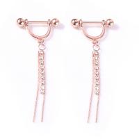 Stainless Steel Nipple Ring, with brass claw chain & Zinc Alloy, fashion jewelry & hypo allergic & for woman, rose gold color 