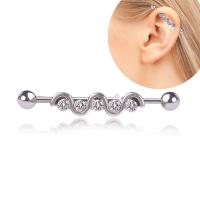 Stainless Steel Ear Piercing Jewelry, hypo allergic & for woman & with rhinestone 