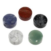 Mixed Gemstone Beads, Flat Round, random style & large hole Approx 6mm 