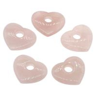 cuarzo rosado colgante, Corazón, Joyería & Bricolaje, Rosado, 35x30x8mm, agujero:aproximado 8mm, Vendido por UD