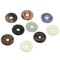 Joyas de piedras preciosas colgante, Donut, enviado al azar & diverso tamaño para la opción, agujero:aproximado 7.5mm, 5PCs/Bolsa, Vendido por Bolsa