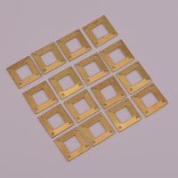 Hohle Messing Anschluss, Quadrat, 2/2-Schleife, originale Farbe, 13x13mm, Bohrung:ca. 1.1mm, 50PCs/Tasche, verkauft von Tasche