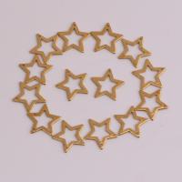 Brass Star Pendants, hollow, original color, 9.5mm Approx 0.7mm 