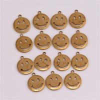 Hollow Brass Pendants, Smiling Face, original color, 11mm Approx 1mm 