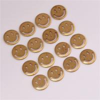 Brass Jewelry Finding, Smiling Face, hollow, original color, 11mm 