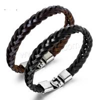 PU Leather Bracelet, with Zinc Alloy, fashion jewelry & for man 21cm Approx 8.26 Inch 