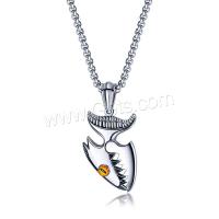 Stainless Steel Necklace, with Crystal, fashion jewelry & for man, original color Approx 23.62 Inch 