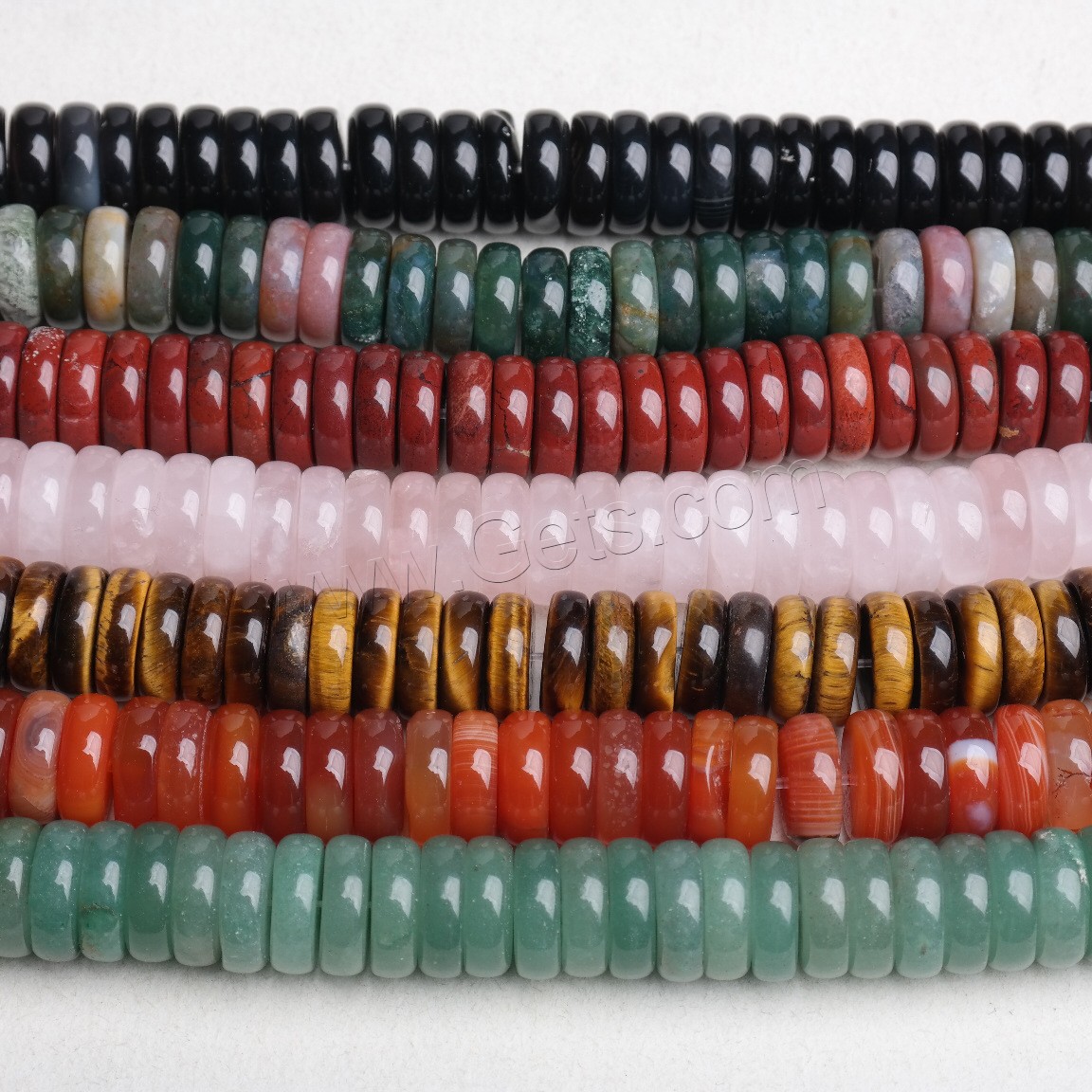 Mixed Gemstone Beads, Flat Round, different materials for choice, Hole:Approx 1mm, Approx 190PCs/Strand, Sold By Strand