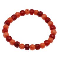 Natural Coral Bracelets, fashion jewelry & for woman, 8mm,8*6mm-9*6mm Approx 7.5 Inch 