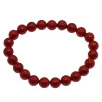 Natural Coral Bracelets, Round, fashion jewelry & for woman, red, 9mm Approx 7.5 Inch 