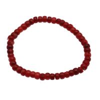 Natural Coral Bracelets, fashion jewelry & for woman, red, 6*4mm Approx 7.5 Inch 