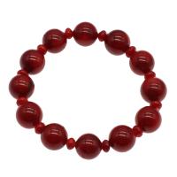 Natural Coral Bracelets, fashion jewelry & for woman, red, 13mm Approx 7.5 Inch 