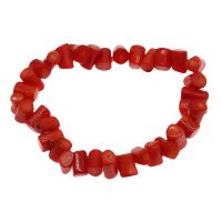 Bracelets corail naturels, bijoux de mode & pour femme, rouge, 7*6mm-11*8mm Environ 7.5 pouce, Vendu par brin