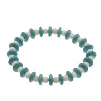 Bracelets corail naturels, avec turquoise synthétique, bijoux de mode & pour femme, 10*3mm,6.5mm Environ 7.5 pouce, Vendu par brin