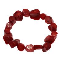 Natural Coral Bracelets, fashion jewelry & for woman, red, 10*9mm-19*12mm Approx 7.5 Inch 
