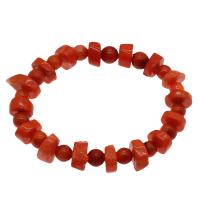 Bracelets corail naturels, bijoux de mode & pour femme, orange rougeâtre, 12*7mm-16*12*6mm Environ 7.5 pouce, Vendu par brin