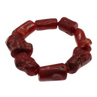 Bracelets corail naturels, bijoux de mode & pour femme, rouge, 16*14mm-23*22*15mm Environ 7.5 pouce, Vendu par brin