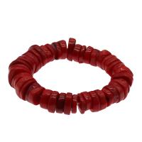Natural Coral Bracelets, fashion jewelry & for woman, red, 14*4mm-18*6mm Approx 7.5 Inch 