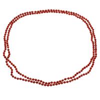 Collar de cadena suéter de Coral, Joyería & para mujer, Rojo, 5mm, longitud:aproximado 47.2 Inch, Vendido por Sarta