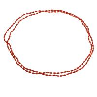 Collar de cadena suéter de Coral, Joyería & para mujer, naranja rojizo, 6*3mm, longitud:aproximado 47.2 Inch, Vendido por Sarta