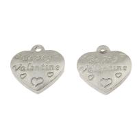 Stainless Steel Heart Pendants, original color Approx 2mm 