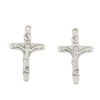 Stainless Steel Cross Pendants, Crucifix Cross, original color Approx 2mm 