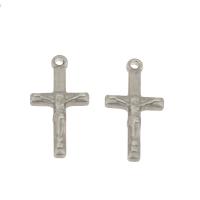 Stainless Steel Cross Pendants, Crucifix Cross, original color Approx 1mm 
