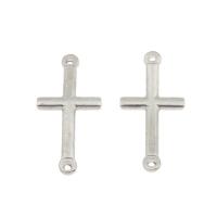 Stainless Steel Charm Connector, Cross, 1/1 loop, original color Approx 1.5mm 