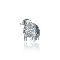 Zinc Alloy European Beads, Sheep, silver color plated, 10-15mm Approx 4-4.5mm 