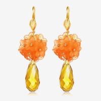 Crystal Drop Earring, with Plastic & Zinc Alloy, plated, fashion jewelry & for woman 